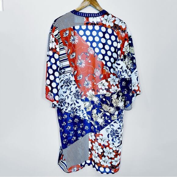 Roz & Ali Colorful Patchwork Kimono Size Small EUC - Picture 7 of 11